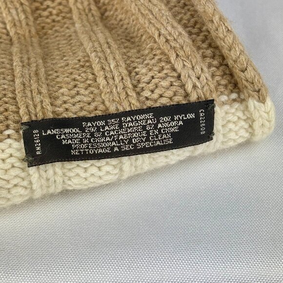 Coach Scarf, Cashmere & Angora Knit with Leather Patch Vintage - Picture 6 of 8